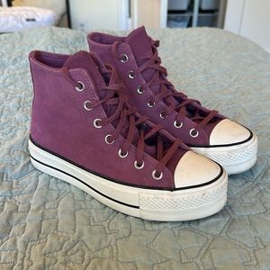 Purple High Top Converse Lift Platform
